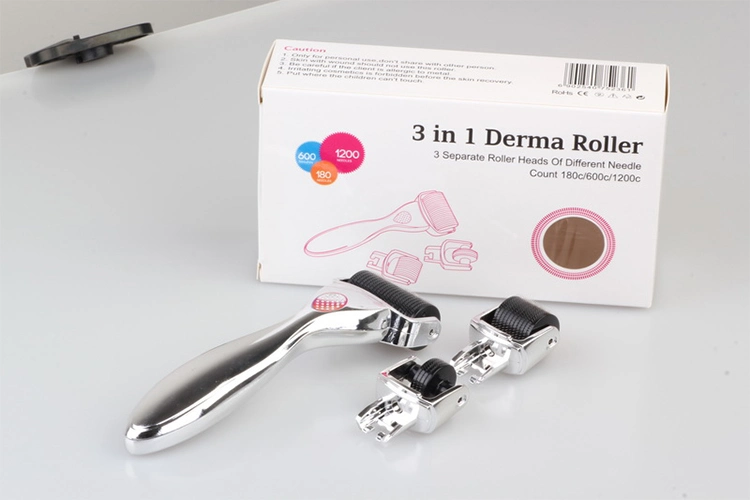 OEM/ODM 사용자 정의 브랜드 3 In 1 Drs 스테인리스 스틸 티타늄 노화 방지용 데르마 롤러 4